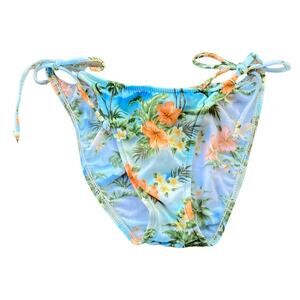 Raisins Hibiscus Flower Tropical Print Self Tie String Bikini Bottom XS NWOT